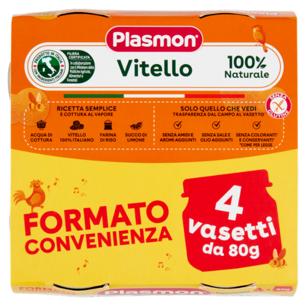 Plasmon Omogeneizzato Vitello con cereale 4 x 80 g