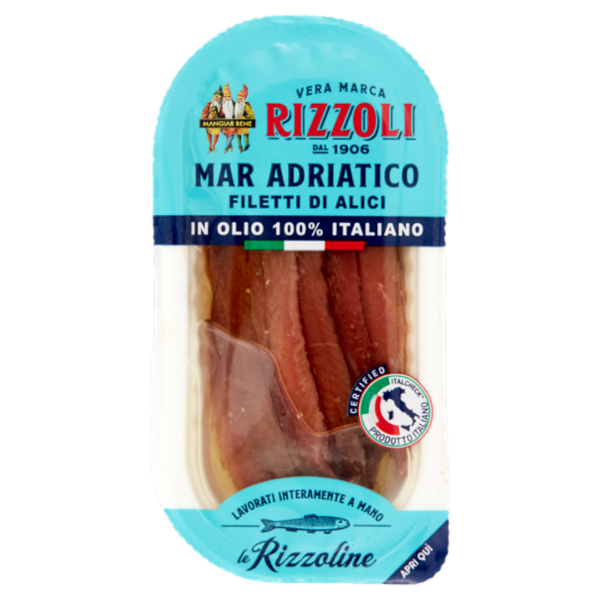 Rizzoli le Rizzoline Filetti di Alici Mar Adriatico in Olio 100% Italiano 40 g