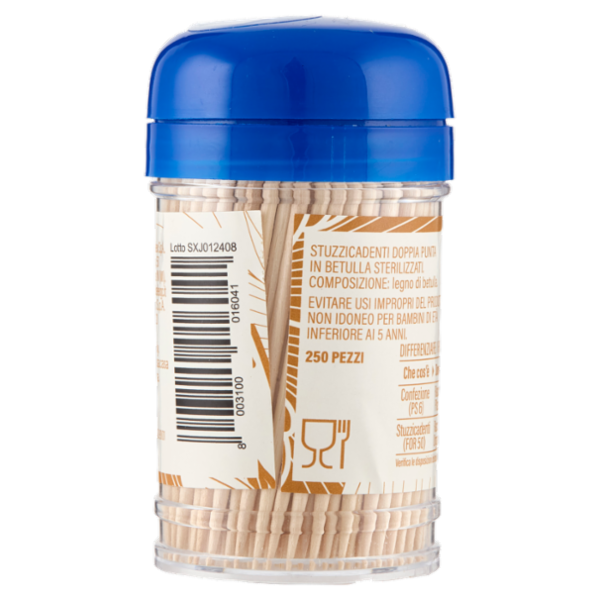 Selex Stuzzicadenti Doppia Punta in Betulla Sterilizzati 250 pezzi