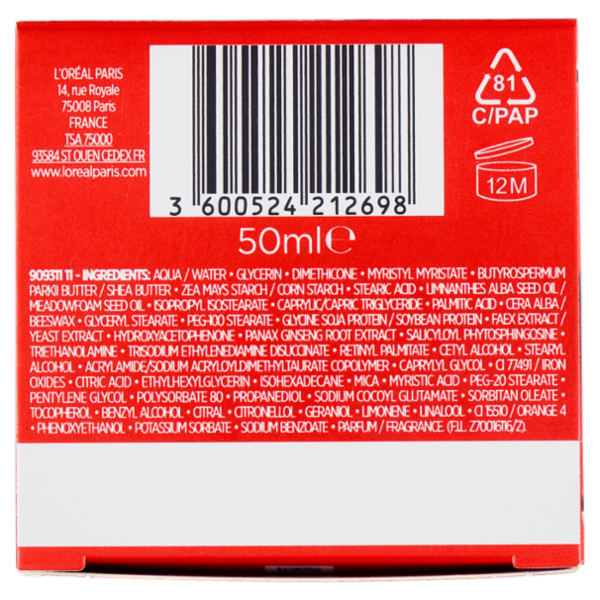 L'Oréal Paris Revitalift Crema Rossa Energizzante Giorno Anti-rughe 50 ml