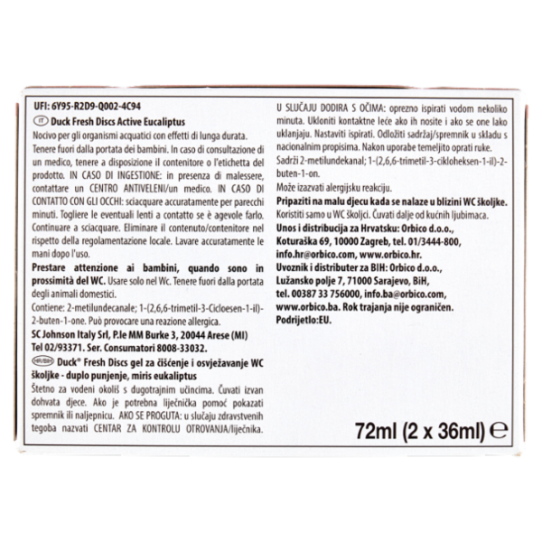 Duck Fresh Discs - Doppia Ricarica, Fragranza Eucalipto, 2 x 36 ml