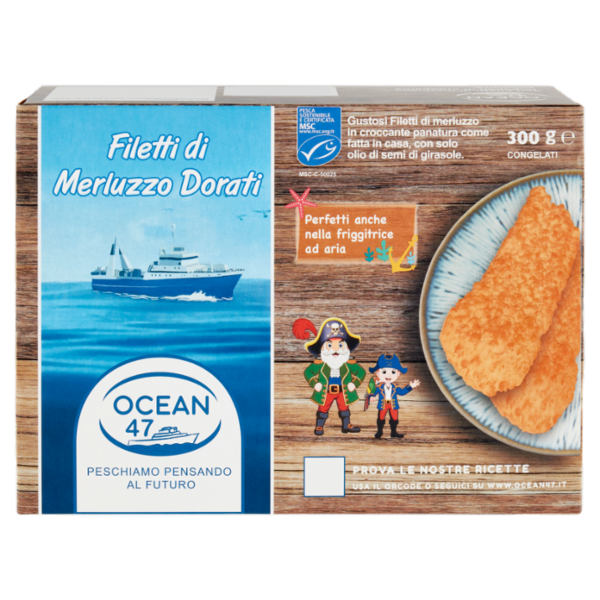 Ocean 47 Filetti di Merluzzo Dorati Congelati 300 g