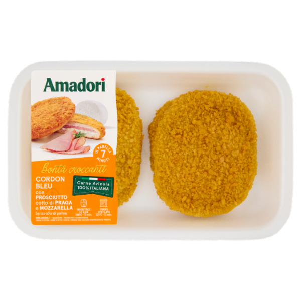 Amadori Cordon Bleu con Prosciutto cotto di Praga e Mozzarella 0,250 kg