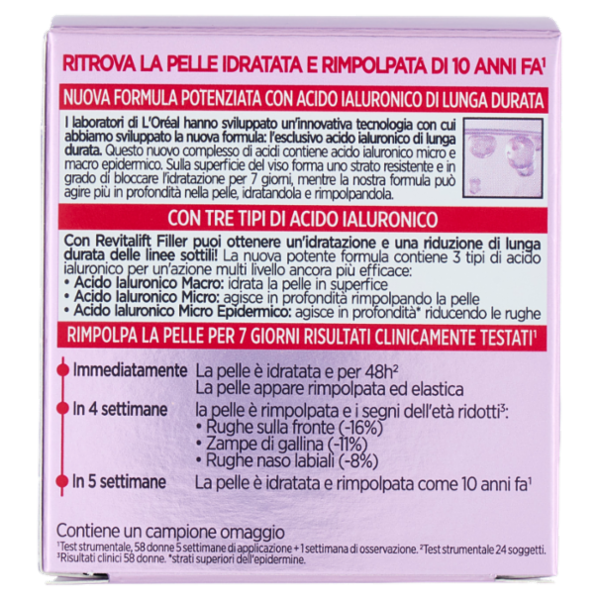 L'Oréal Paris Revitalift Filler Trattamento Rivolumizzante Anti-Rughe Giorno 50 ml
