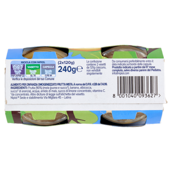 nipiol frutta mista omogeneizzato 2 x 120 g