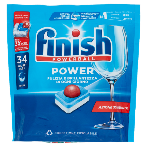 Finish Power Fresh pastiglie lavastoviglie 34 lavaggi 544 g