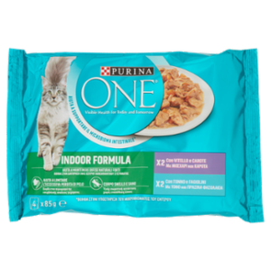PURINA ONE Single Serve - Indoor Formula - Vitello e Tonno -  4x85g
