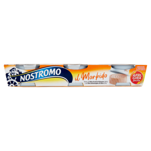 Nostromo il Morbido Tonno all'Olio di semi di Girasole e all'Olio Extravergine di Oliva 3 x 65 g