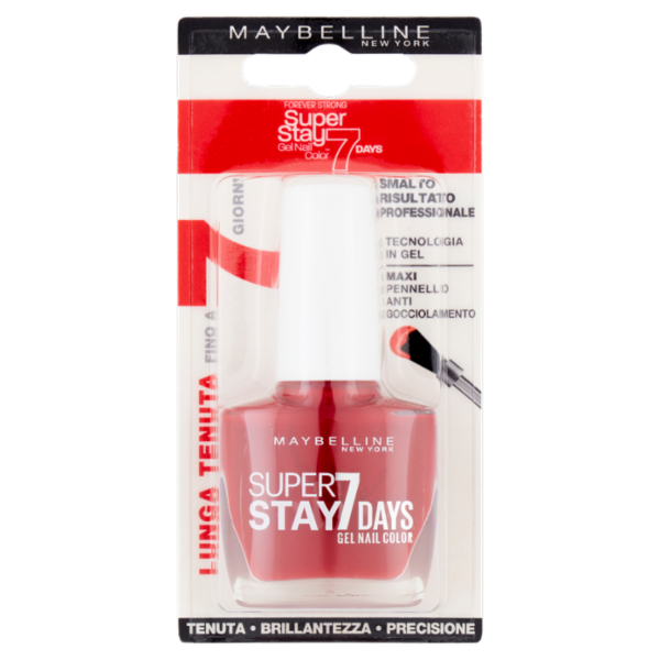 Maybelline New York Smalto SuperStay 7 Days, Smalto Effetto Gel, 06 Deep Red, 10 ml