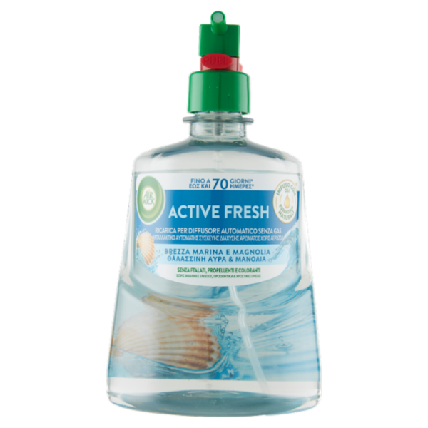 Air Wick Active Fresh Ricarica per Diffusore Automatico Brezza Marina Profumatore per ambiente 228ml