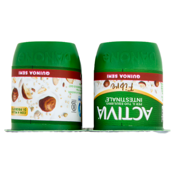 ACTIVIA Fibre Yogurt con Probiotico Bifidus, gusto Quinoa e Semi, 4x125g