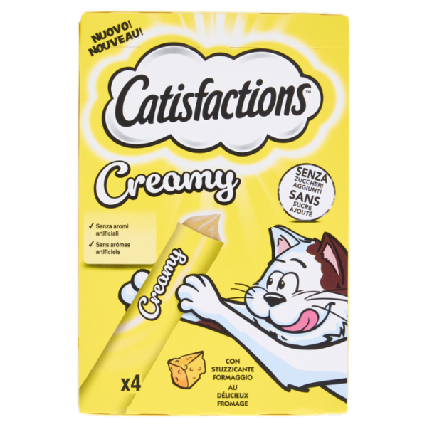 Catisfactions Snack Gatto Creamy Formaggio 4 x 10 g