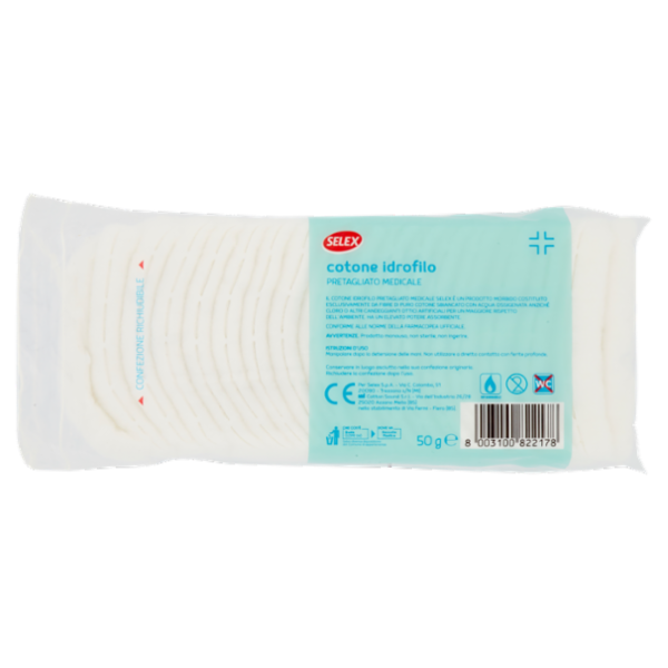 Selex Cotone Idrofilo Medicale Pretagliato 50 g
