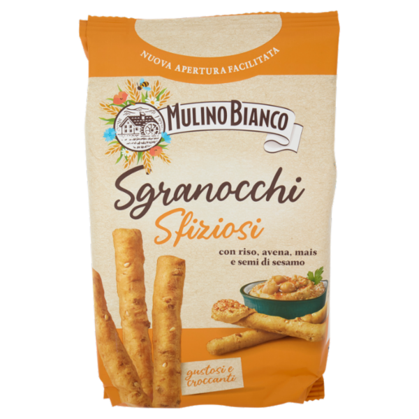 Mulino Bianco Sgranocchi Sfiziosi Grissini con Riso, Avena, Mais e Semi di Sesamo 210g