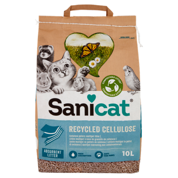 Sanicat Recycled Cellulose Absorbent Litter 10 L