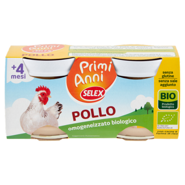 Selex Primi Anni Omogeneizzato di Carne Pollo Biologico 2x80 g