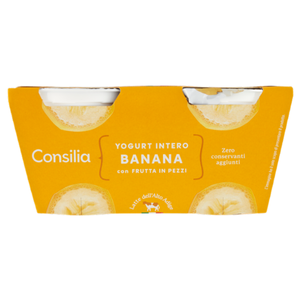 Consilia Yogurt Intero Banana con Frutta in Pezzi 2x125 g