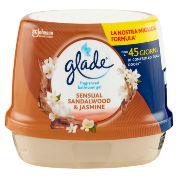 Glade Gel Bagno, Profumatore per Ambienti, Fragranza Sensual Sandalwood & Jasmine 180g