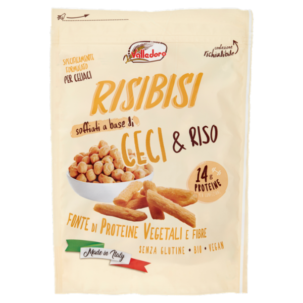 Valledoro Risibisi soffiati a base di Ceci & Riso Bio 80 g