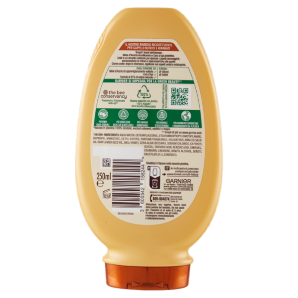 Garnier Ultra Dolce Balsamo Tesori di Miele con Pappa reale,rinforza e nutre i capelli fragili 250ml