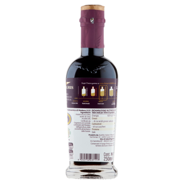 De Nigris Aceto Balsamico di Modena I.G.P. Gusto Morbido 250 ml