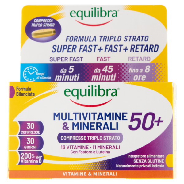 equilibra Multivitamine & Minerali 50+ Compresse Triplo Strato 30 x 1,4 g