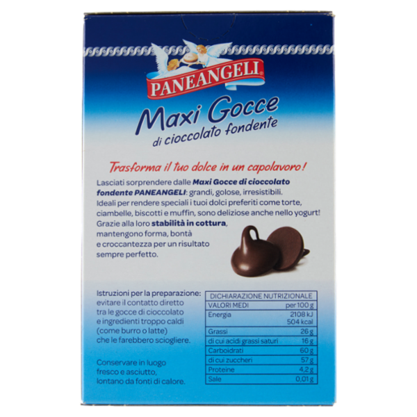 PANEANGELI decora con Maxi Gocce di cioccolato fondente 100 g
