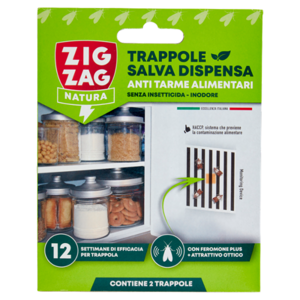 Zig Zag Natura Salva Dispensa Trappole Anti Tarme Alimentari 2 pz