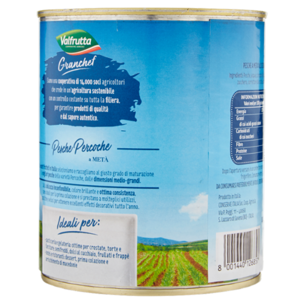 Valfrutta Granchef Pesche Percoche a Metà 822 g