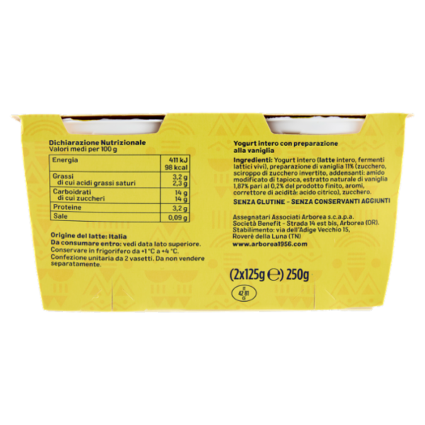 Arborea A-Yo Yogurt Intero Vaniglia 2 x 125 g