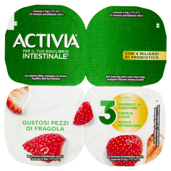 ACTIVIA Yogurt con Probiotico Bifidus, gusto Fragola, 4x125g