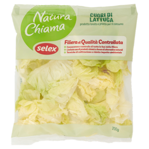 Selex Natura Chiama Cuori di Lattuga Lavati e Pronti per il Consumo 200 g