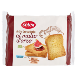 Selex Fette Biscottate Al Malto D'Orzo In Confezioni Salvafreschezza 9x4 Fette 320 g