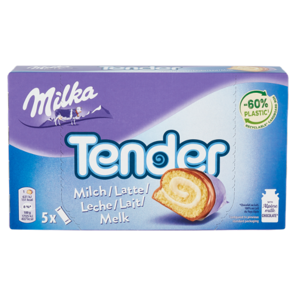 Milka Tender Latte, merendina Tender al latte 5x37g
