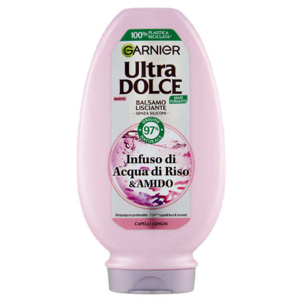 Garnier Ultra Dolce Infuso di Acqua di Riso & Amido, Balsamo Lisciante 250 ml