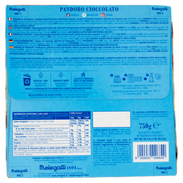 Melegatti 1894 Pandoro Cioccolato 750 g