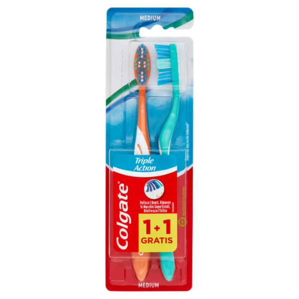 Colgate spazzolino Triple Action, medio, 2 pezzi