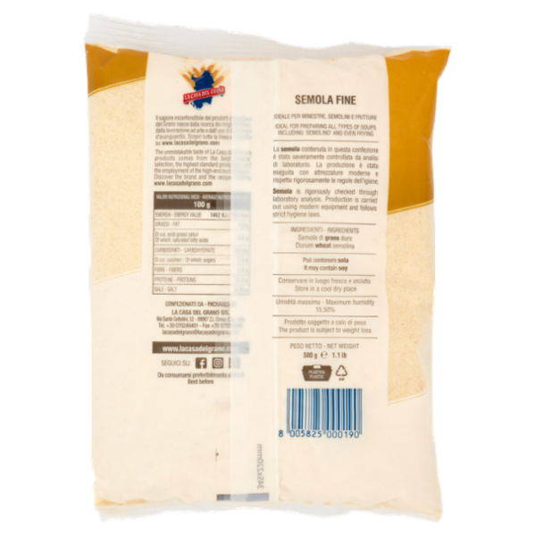 La Casa del Grano Le Semole Semola Fine 500 g