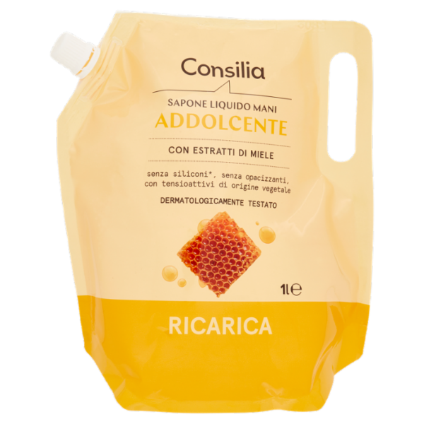 Consilia Sapone Liquido Mani Addolcente con Miele Ricarica 1 L