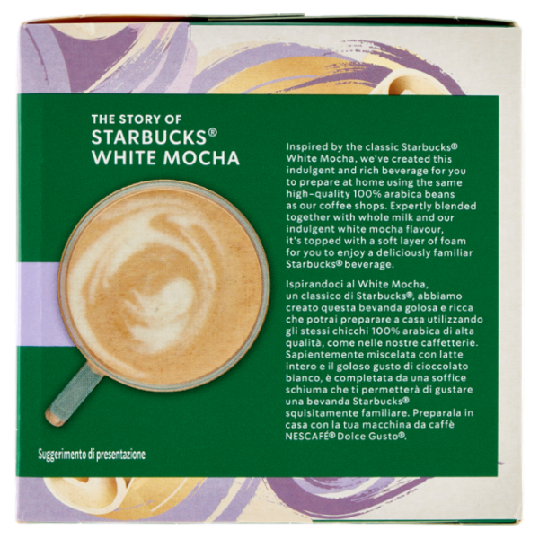 STARBUCKS White Mocha by Nescafé Dolce Gusto Latte al Cioccolato Bianco con Caffè 12 Capsule 123 g