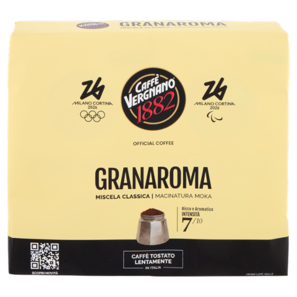 Caffè Vergnano 1882 Granaroma Miscela Classica Macinatura Moka 2 x 250 g