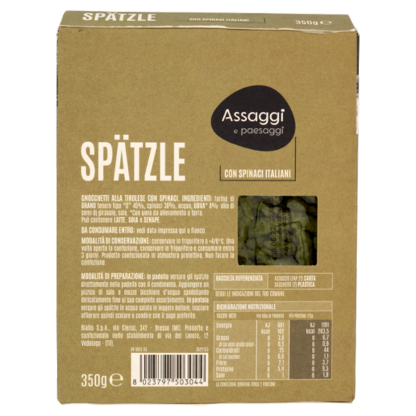 Assaggi e paesaggi Spätzle con Spinaci Italiani 350 g