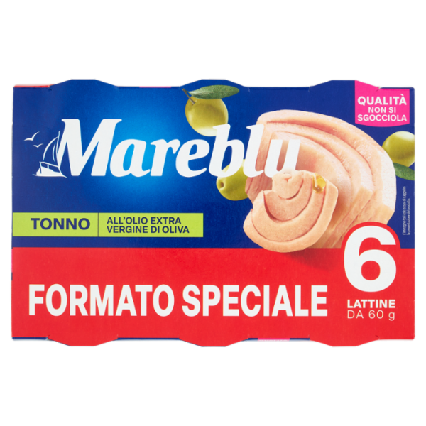 Mareblu Tonno all'Olio Extra Vergine di Oliva 6 x 60 g