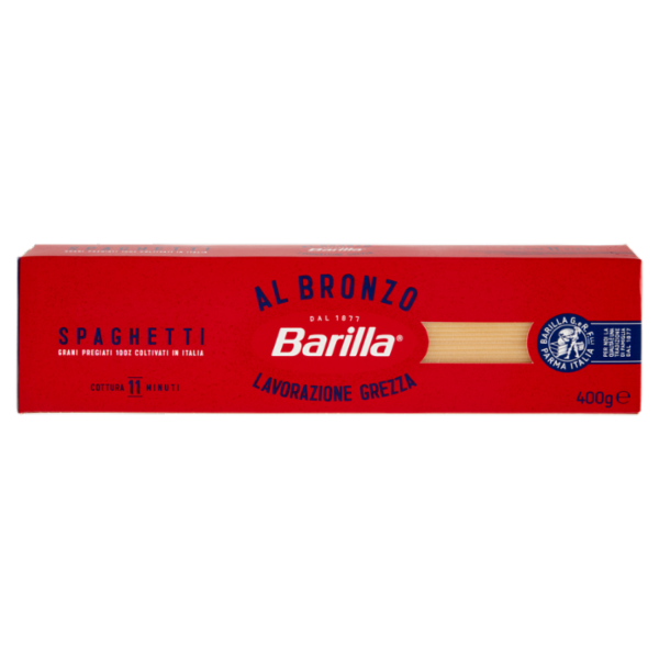 Barilla Pasta Al Bronzo Spaghetti 100% grano italiano 400g