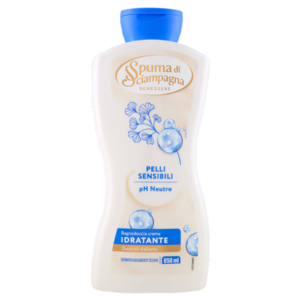 Spuma di Sciampagna Benessere Pelli Sensibili pH Neutro Bagnodoccia crema Idratante 650 ml