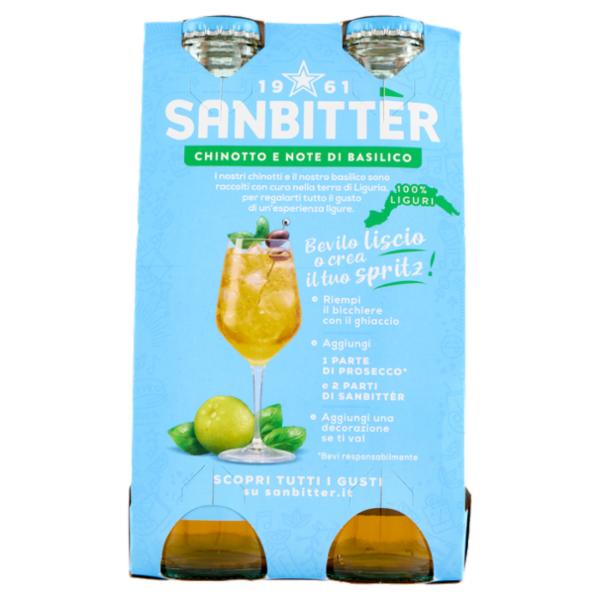 Sanbittèr, Chinotto e note di Basilico, Aperitivo Analcolico - 4 x 200ml