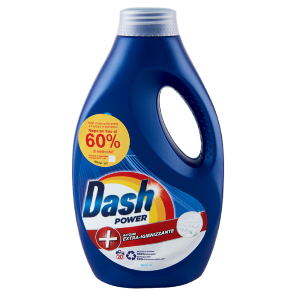 Dash Power Detersivo Liquido Lavatrice, Azione Extra-Igienizzante, 20 Lavaggi 1000 ml