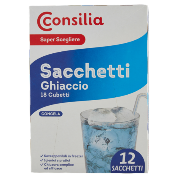 Consilia Saper Scegliere Sacchetti Ghiaccio 18 Cubetti 12 pz