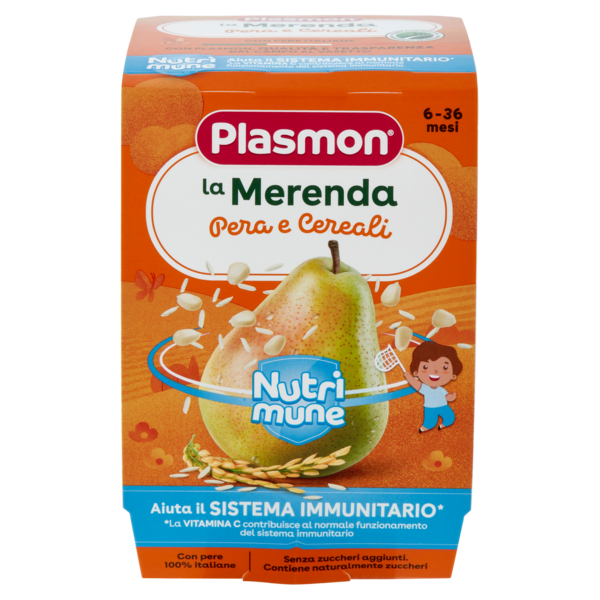 Plasmon la Merenda dei bambini Pera e Cereali 2 x 120 g