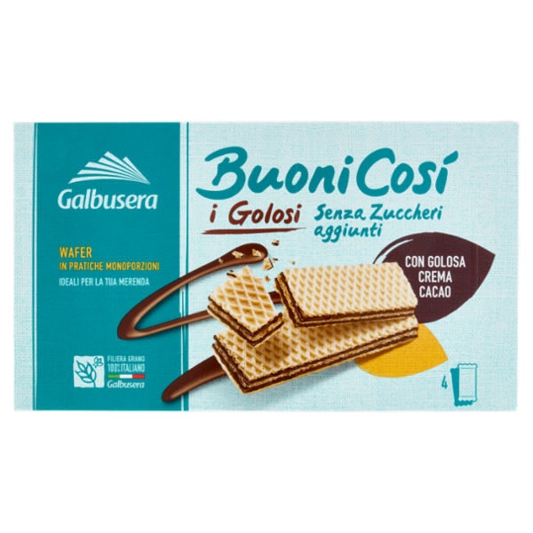 Galbusera BuoniCosì Senza Zuccheri aggiunti i Golosi con Golosa Crema Cacao 4 x 45 g